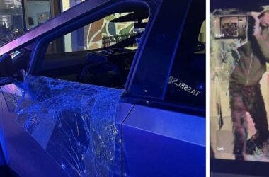 Tesla Cybertruck finestrino rotto ladro