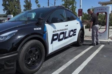 tesla police car california