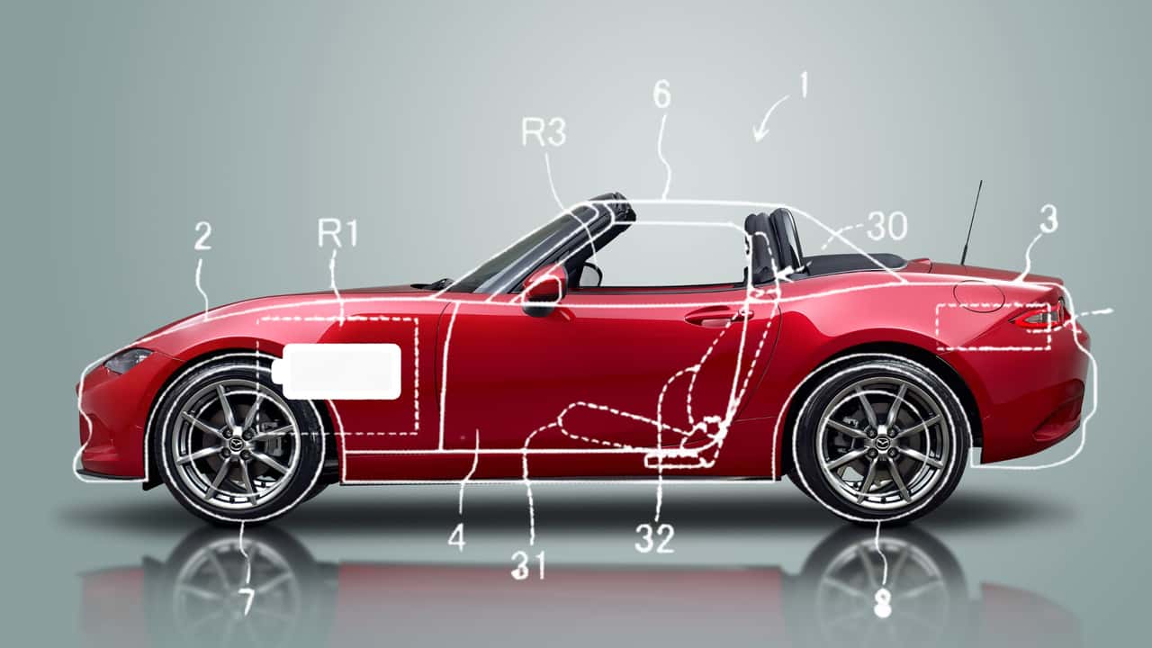 mazda brevetto per roadster elettrica