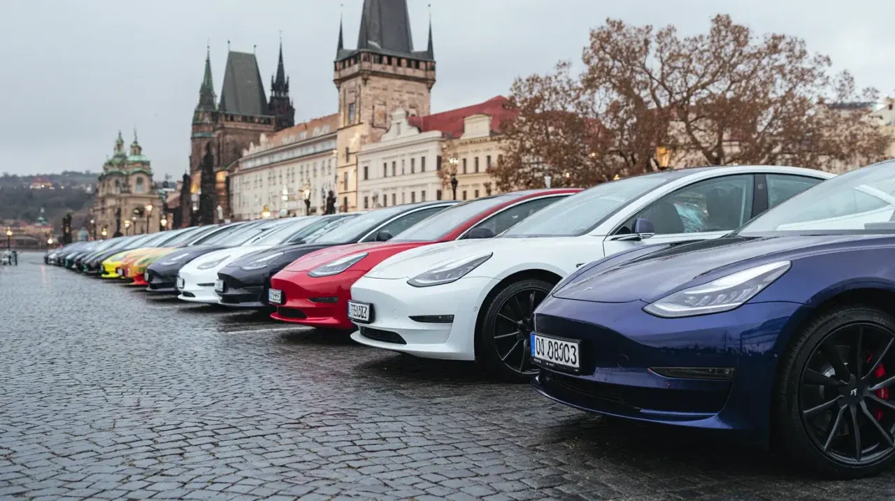 tesla in fila