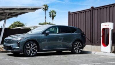 Volvo EX60 Tesla Supercharger