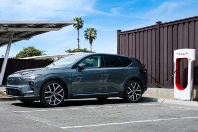 Volvo EX60 Tesla Supercharger