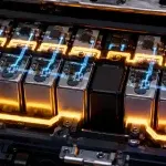 Moduli batteria per veicolo elettrico con circuiti illuminati