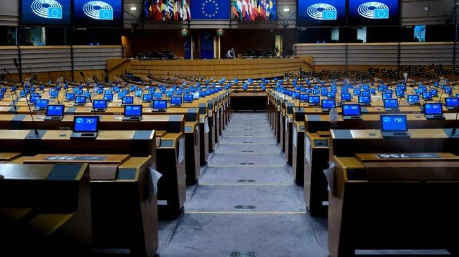 Aula plenaria vuota del Parlamento europeo