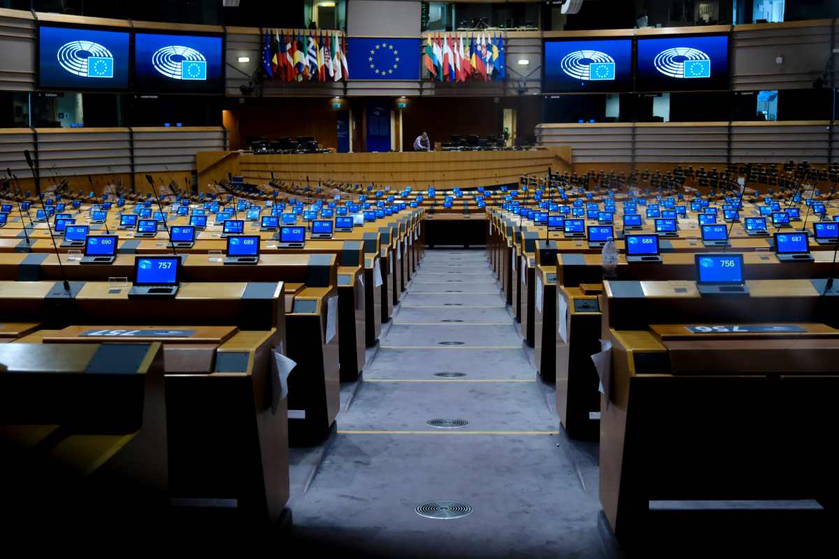 Aula plenaria vuota del Parlamento europeo