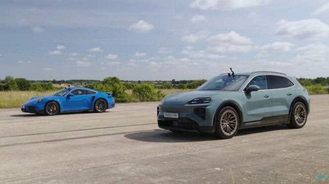 Porsche 911 e Cayenne drag race