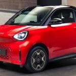 Smart #2 rossa compatta vista anteriore laterale