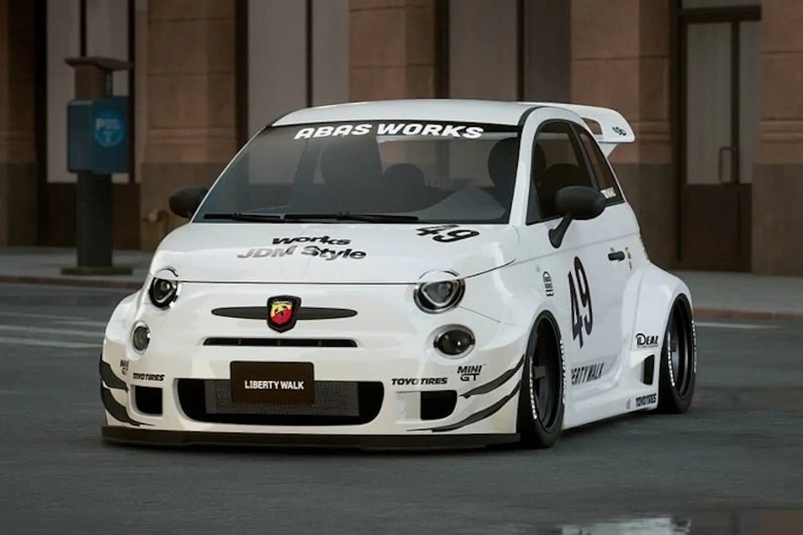 Abarth 595, this new aggressive kit by Liberty Walk will be