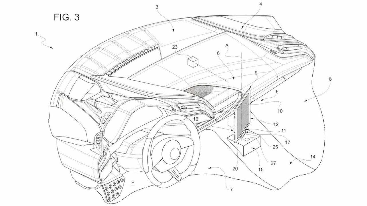 Ferrari Smartshape Ferrari patents a rotating and tunable display: amazing future ...