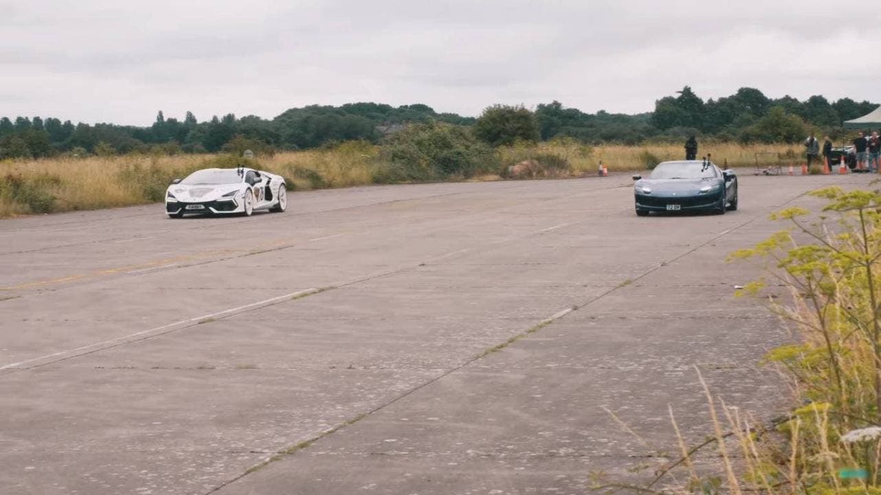 drag race lamborghini revuelto ferrari sf90