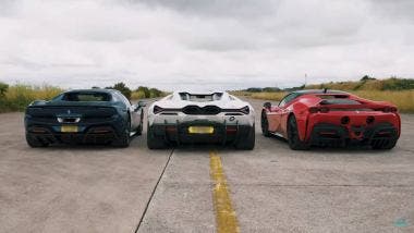 drag race lamborghini revuelto ferrari sf90