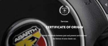 Certificate of Origin Abarth