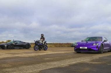 Ferrari Porsche Yamaha drag race