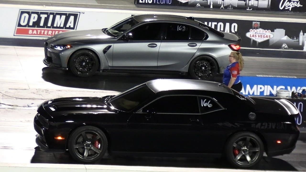 Dodge Hellcat vs BMW M3: Vegas race proves gas rules