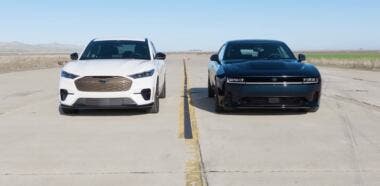 Dodge Charger Daytona vs Ford Mustang Mach-E GT drag race