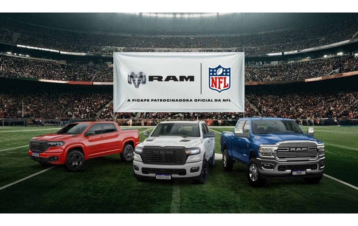 Ram is the official sponsor of NFL pickup trucks in Brazil