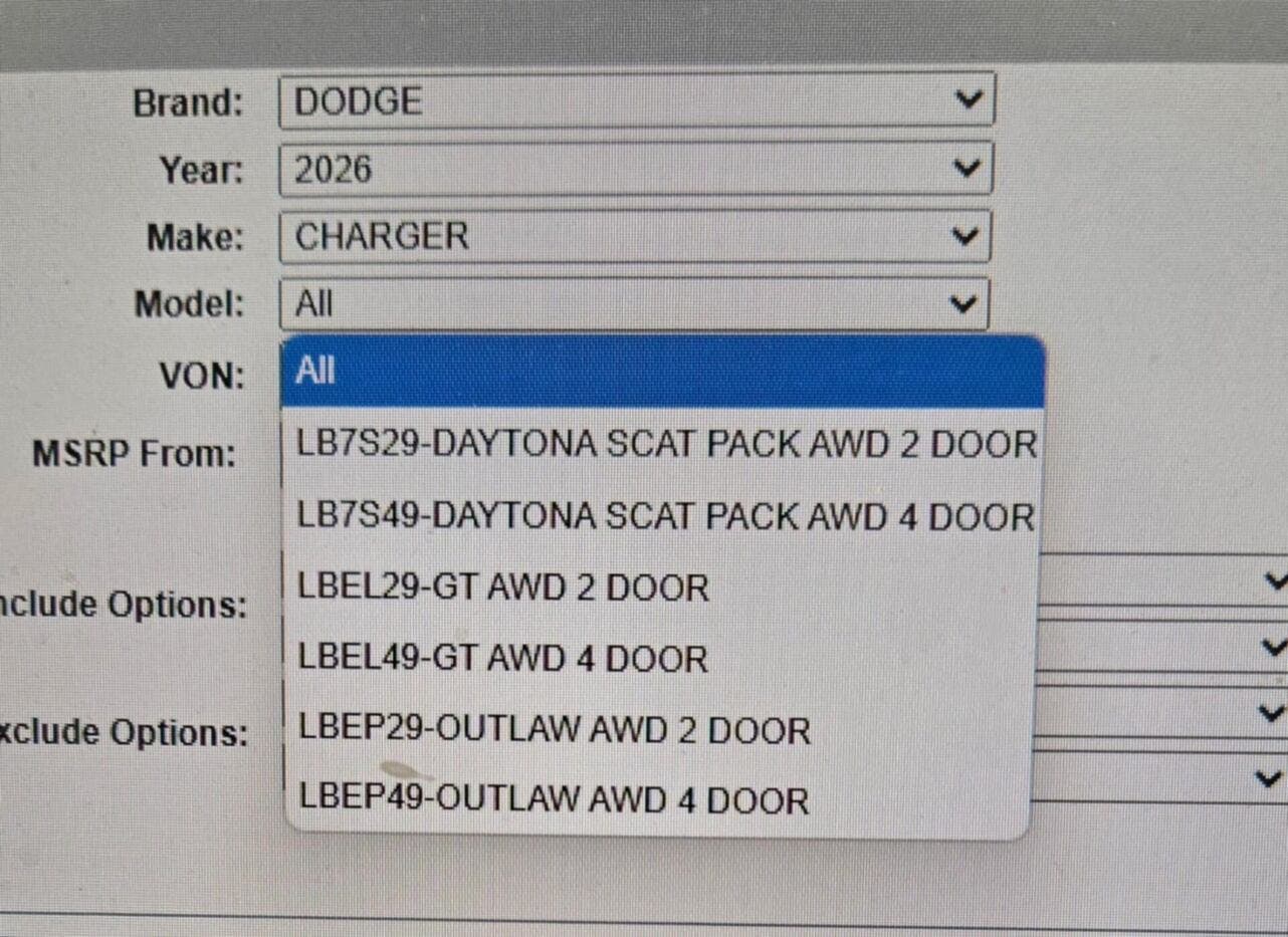 Dodge Charger SIXPACK website trims