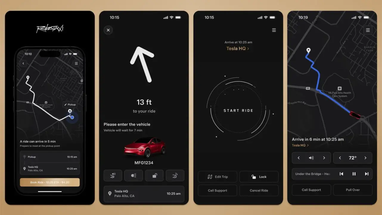 tesla robotaxi app