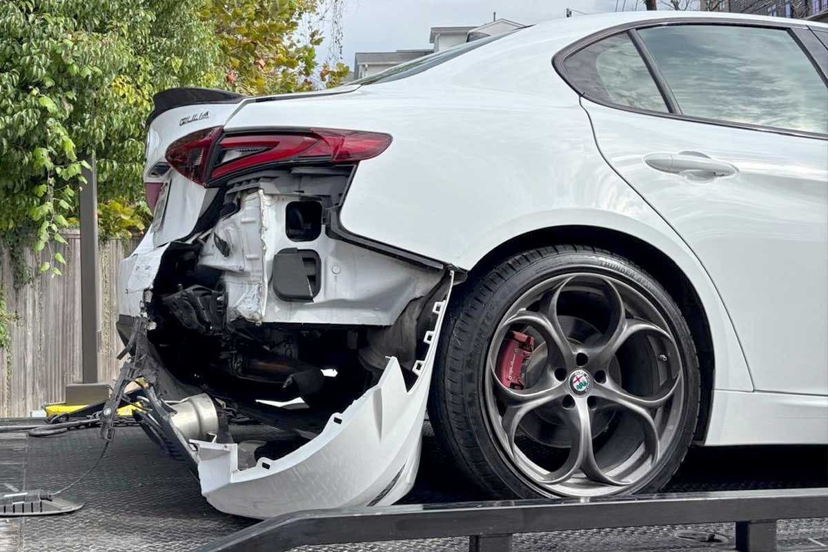 Alfa Romeo Giulia totaled USA