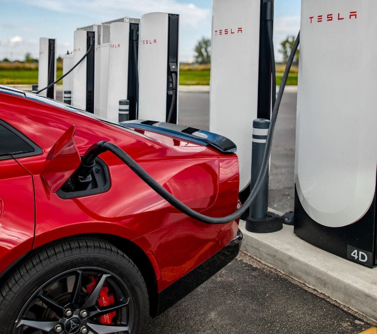 Dodge Charger Tesla Supercharger