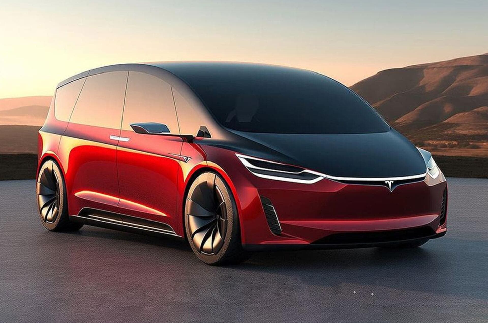 Tesla minivan render