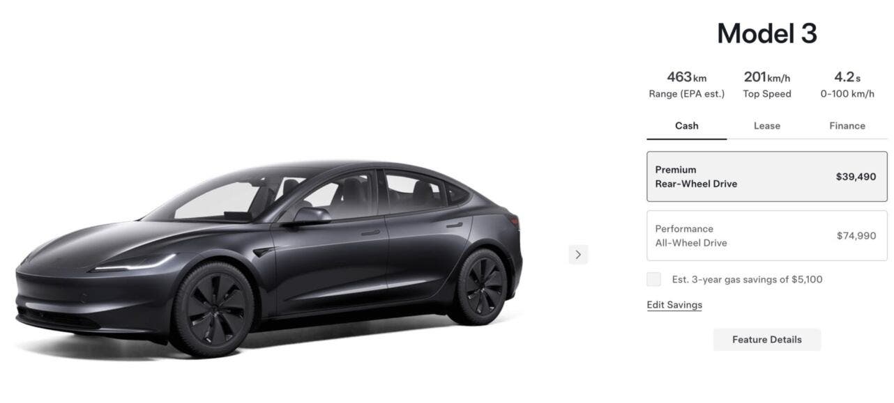 Tesla Model 3 Canada