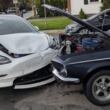 Tesla Model 3 Ford Mustang crash