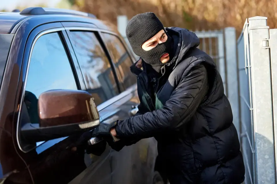 thief next to a car