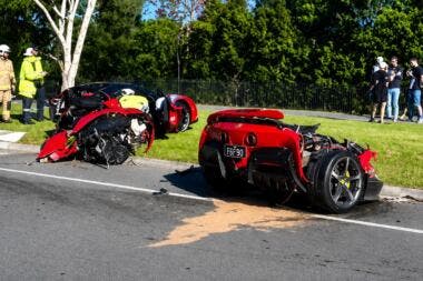 Ferrari SF90 Spider crash