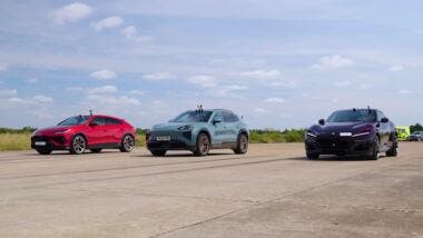 Ferrari Purosangue, the Lamborghini Urus Performante, and the Porsche Cayenne Turbo Electric