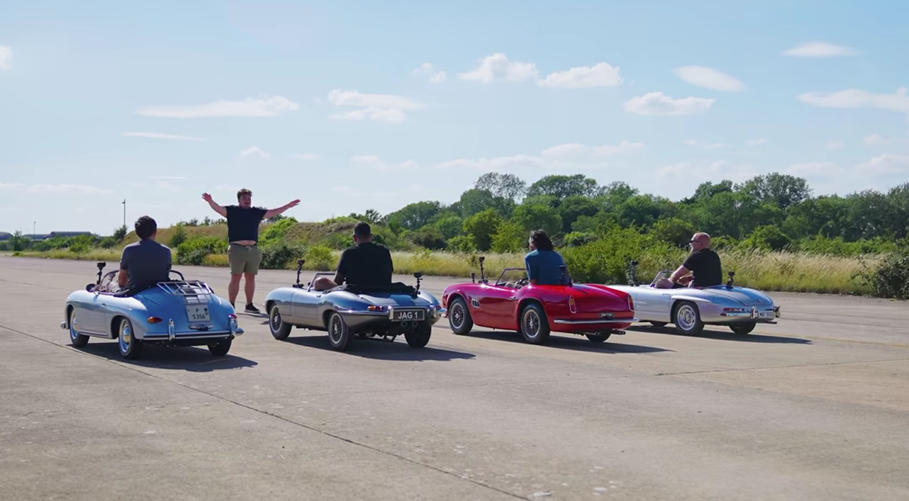 Ferrari California tiny car drag race