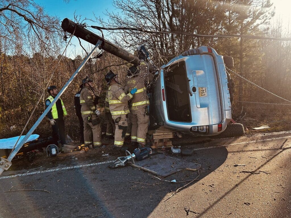 car crash upside down