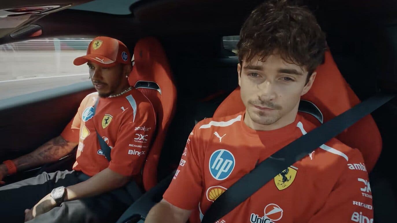 Leclerc, Hamilton, Ferrari 12Cilindri Manuale
