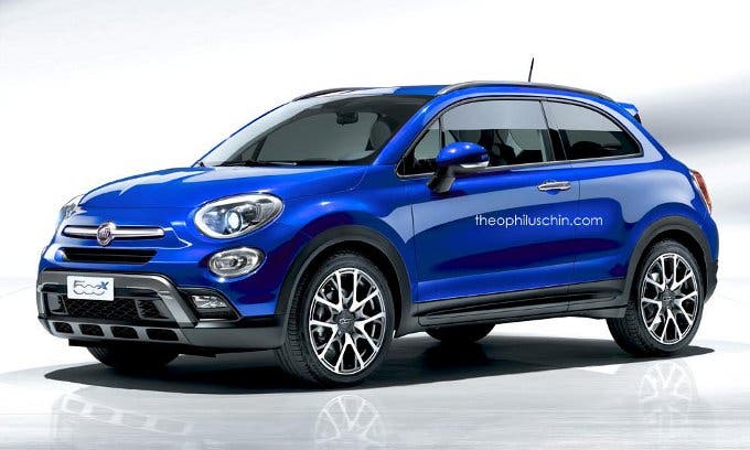 Fiat 500X Coupè nuovo rendering tre porte