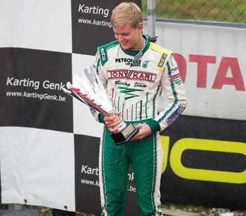 Mick Schumacher participates in the German Kart Championship International ADAC, in Genk, Belgium