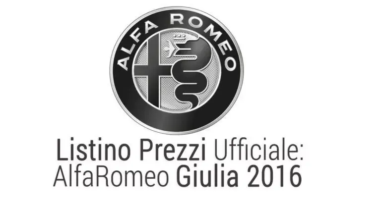 alfaromeo giulia listino PREZZI UFFICIALE 2016