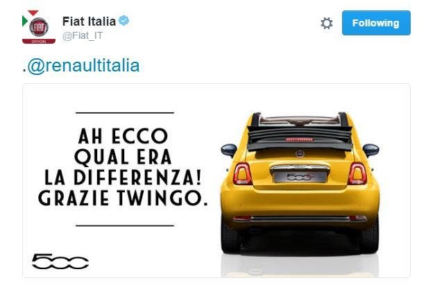 fiat 5oo twitter perdono