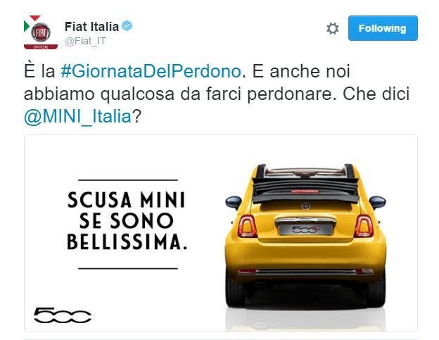 fiat 5oo twitter perdono