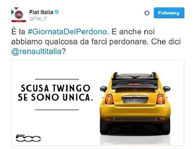 fiat 5oo twitter perdono