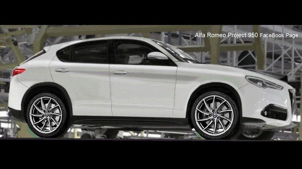 Alfa Romeo Stelvio: un rendering apparso sulla pagina Facebook 'Alfa Romeo project 950' mostra quello che potrebbe essere l'aspetto definitivo del nuovo Suv.