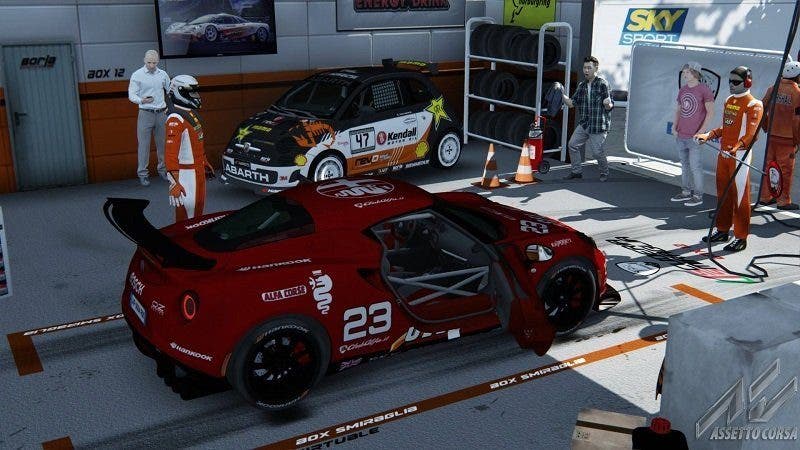 alfa romeo 4c competizione rossa circuito pit stop