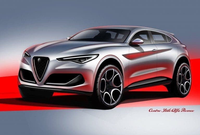 Sketch di Alfa Romeo Brennero 2019 nuovo suv ibrido