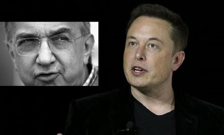 Sergio Marchionne FCA e Elon Musk Tesla Fusione