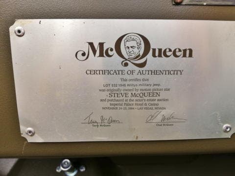 Jeep Willys esemplare Steve McQueen asta