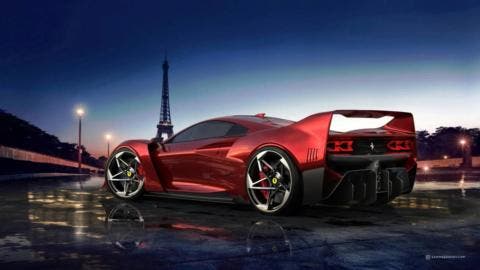 Ferrari F40 render chiave moderna