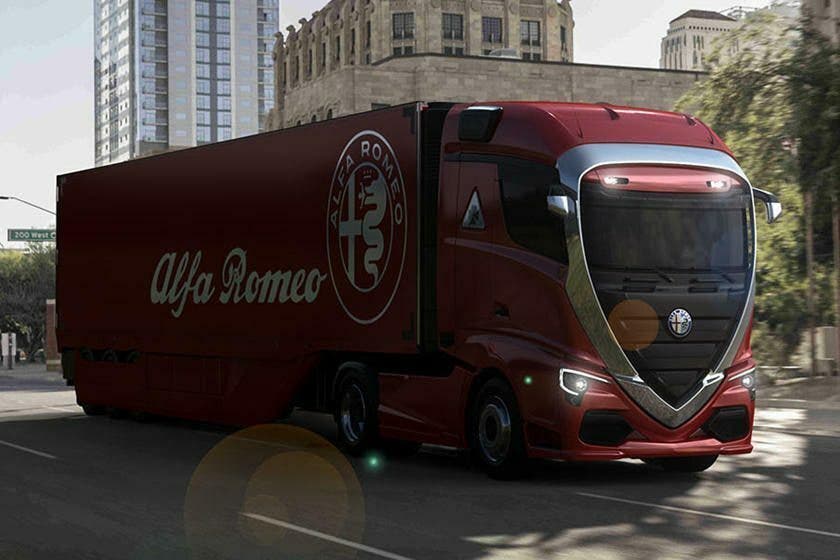 Alfa Romeo il camion del Biscione immaginato in alcuni 