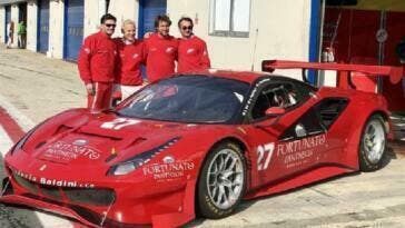 Ferrari 488 GT3 primi giri in pista Villeneuve