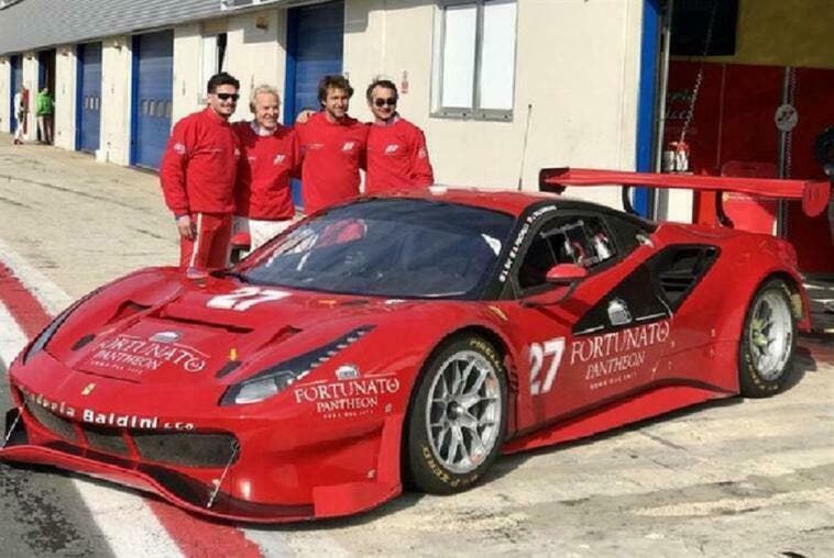 Ferrari 488 GT3 primi giri in pista Villeneuve