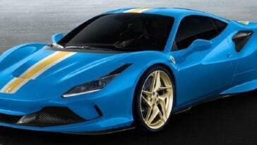 Ferrari F8 Tributo render Azzurro Dino