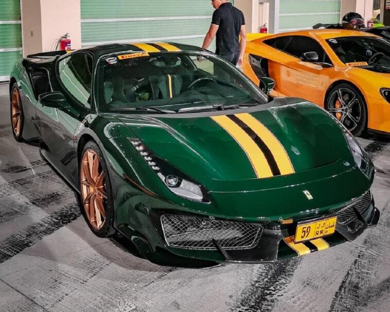 Ferrari 488 Pista verde giallo